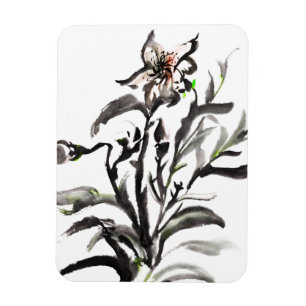 Chinesische traditionelle Tintenmalerei-Blumen Magnet