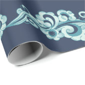 Chinesische traditionelle Wolken Illustration Blau Geschenkpapier (Rolleneckpunkt)