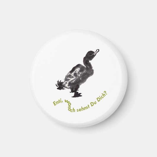 Chinesische Tuschekunst mit Entenmotiv Magnet (Vorne)