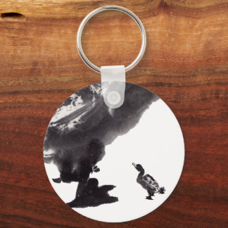 Chinesische Tuschekunst mit Entenmotiv Schlüsselanhänger