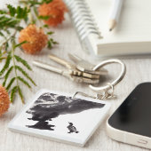 Chinesische Tuschekunst mit Entenmotiv Schlüsselanhänger (Vorderseite rechts)