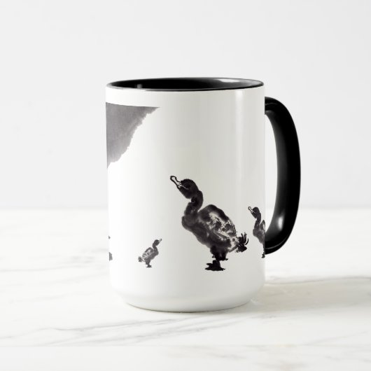 Chinesische Tuschekunst mit Entenmotiv Tasse (VorderseiteRechts)