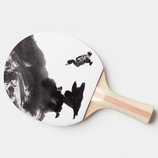 Chinesische Tuschekunst mit Entenmotiv Tischtennis Schläger (Seitenansicht)