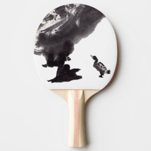 Chinesische Tuschekunst   mit Entenmotiv Tischtennis Schläger