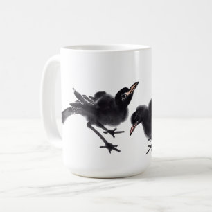 Chinesische Tuschekunst mit Vogelmotiv Kaffeetasse