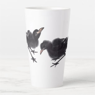 Chinesische Tuschekunst mit Vogelmotiv Milchtasse
