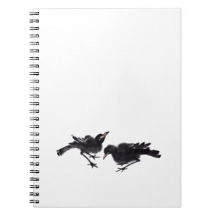 Chinesische Tuschekunst mit Vogelmotiv Notizblock