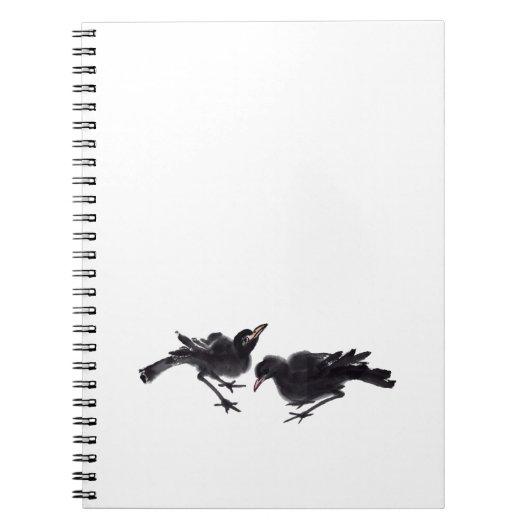 Chinesische Tuschekunst mit Vogelmotiv Notizblock (Vorderseite)