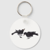 Chinesische Tuschekunst mit Vogelmotiv Schlüsselanhänger (Vorderseite)