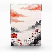 Chinesische Tuschwasch-Mohn-Kunst Fotoblock (Vorderseite)