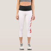 Chinesische Typografie Neujahr Print Live Lagh Lie Capri Leggings (Vorderseite)