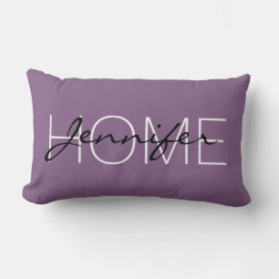 Chinesische violette Farb-Haus-Monogramm Lendenkissen