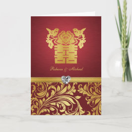 Chinesische Vögel mit doppeltem Glück Einladung