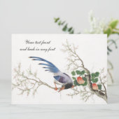 Chinesische Vogelmalerei Einladung (Stehend Vorderseite)