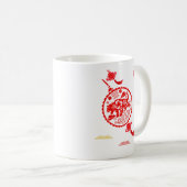 Chinesische Volkskunst Papier schneiden Muster Tig Kaffeetasse (VorderseiteRechts)