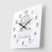 Chinesische Wächter Löwenplatz-Uhr Quadratische Wanduhr (Winkel)