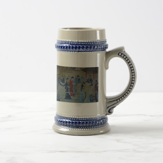 Chinesische Wandmalerei Bierglas (Rechts)