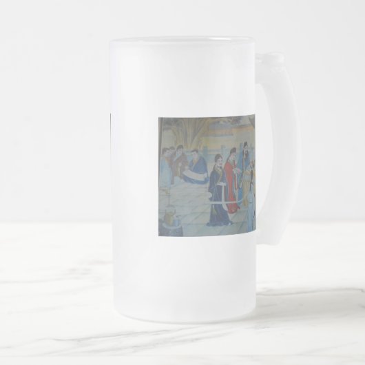 Chinesische Wandmalerei Mattglas Bierglas (VorderseiteRechts)