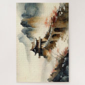 Chinesische Wasserfarbe Die große Mauer Puzzle (Vertikal)