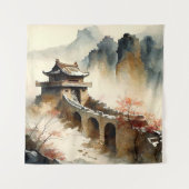 Chinesische Wasserfarbe Die große Mauer Wandteppich (Vorderseite)