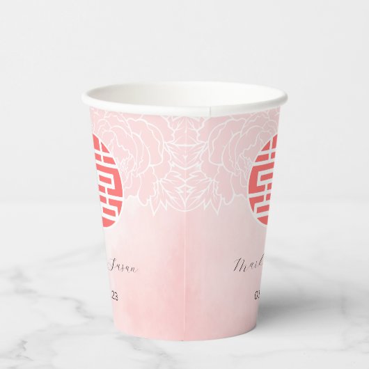 Chinesische Wasserfarbe Doppelte Hochzeit Pappbecher (Rechts)