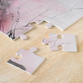 Chinesische Wasserfarbe Geisha auf einer Brücke Puzzle (Seite)