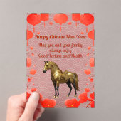 Chinesische Weihnachtskarte für goldenes Pferd Acryleinladungen (Insitu (Handheld))