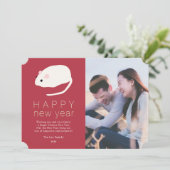 Chinesische Weihnachtskarte Rat Burgund Foto Holid Einladung (Stehend Vorderseite)