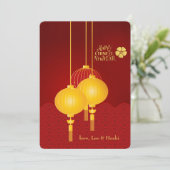 Chinesische Weihnachtslanternkarte Feiertagskarte (Stehend Vorderseite)