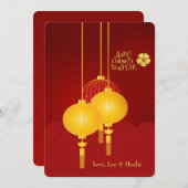 Chinesische Weihnachtslanternkarte Feiertagskarte (Vorne/Hinten)