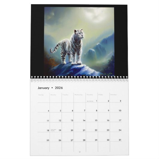 Chinesische weiße Tiger #2 Kalender (Jan 2026)
