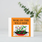 chinesische Wok Cooking Postkarte (Stehend Vorderseite)