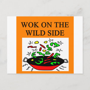 chinesische Wok Cooking Postkarte