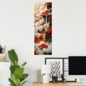 Chinesische Wolken Red Gold White Color Poster (Heimbüro)