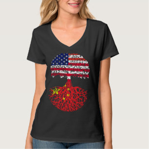 Chinesische Wurzeln Amerikanische China-Flagge Ein T-Shirt