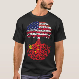 Chinesische Wurzeln amerikanische China Flaggen Im T-Shirt