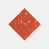 Chinesische Zeichen - Lucky Symbols Muster Serviette (Ecke)