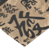 Chinesische Zeichen - Lucky Symbols Muster Tischdecke (Schrägansicht)