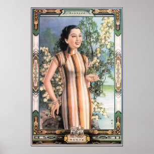 Chinesische Zigarettenmarke Vintag Shanghai Poster
