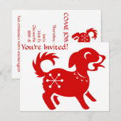 CHINESISCHE ZODIAC DOG PAPERCUT ILLUSTRATION EINLADUNG (Vorne/Hinten)