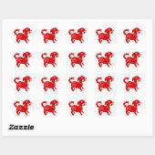 CHINESISCHE ZODIAC-DOG-PAPERCUT-ILLUSTRATION RUNDER AUFKLEBER (Blatt)