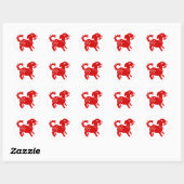 CHINESISCHE ZODIAC-DOG-PAPERCUT-ILLUSTRATION RUNDER AUFKLEBER (Blatt)