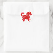 CHINESISCHE ZODIAC-DOG-PAPERCUT-ILLUSTRATION RUNDER AUFKLEBER (Tasche)
