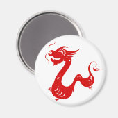 CHINESISCHE ZODIAC-DRAGON-PAPERCUT-ILLUSTRATION MAGNET (Vorderseite/Rückseite)