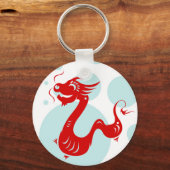 CHINESISCHE ZODIAC-DRAGON-PAPERCUT-ILLUSTRATION SCHLÜSSELANHÄNGER (Vorderseite)