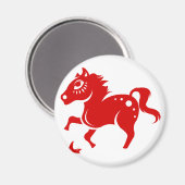 CHINESISCHE ZODIAC-HORSE-PAPERCUT-ILLUSTRATION MAGNET (Vorderseite/Rückseite)