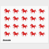 CHINESISCHE ZODIAC-HORSE-PAPERCUT-ILLUSTRATION RUNDER AUFKLEBER (Blatt)