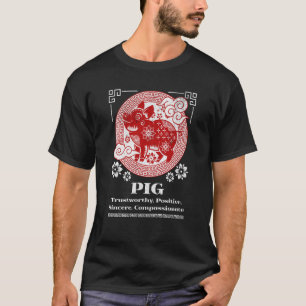 Chinesische Zodiac Pig-Persönlichkeit T-Shirt