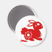 CHINESISCHE ZODIAC-RABBBIT-PAPIERVERBINDUNG MAGNET (Vorderseite/Rückseite)