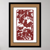 Chinesische Zodiac Rooster Papercut Szene Poster (Vorne)